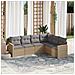 Set Divano da Giardino 6 pz con Cuscini Beige Misto Polyrattan - Foto miniatura 2