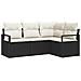 Set Divano da Giardino con cuscino 4 pcs Nero e Crema - Foto miniatura 1