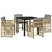 Set da Pranzo per Giardino 5 pcs Beige polyrattan - Foto miniatura 1