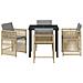 Set da Pranzo per Giardino 5 pcs Beige polyrattan - Foto miniatura 7