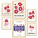 Set Di 6 Stampe Fiori Che Sbocciano, Stampe Naturalistiche E Botaniche Per L'interior Design A3 & A4 Telaio In Legno Chiaro - Foto miniatura 1
