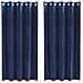 Tende con tende 2 pcs Blu scuro 140 x 175 cm Velluto - Foto miniatura 1