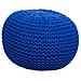 Pouf In Cotone Intrecciato Blu 38x38x28h - Foto miniatura 1