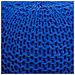Pouf In Cotone Intrecciato Blu 38x38x28h - Foto miniatura 3