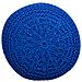 Pouf In Cotone Intrecciato Blu 38x38x28h - Foto miniatura 4