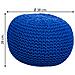Pouf In Cotone Intrecciato Blu 38x38x28h - Foto miniatura 5