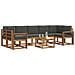 Set di divani da esterno con cuscino 8 pcs Naturale e Antracite - Foto miniatura 3