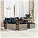Set da Pranzo per Giardino con cuscino 6 pcs Grigio e Blu Navy - Foto miniatura 2