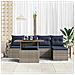 Set da Pranzo per Giardino con cuscino 6 pcs Grigio e Blu Navy - Foto miniatura 3