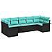 Set Divano da Giardino con archiviazione 7 pcs Nero Poly Rattan - Foto miniatura 1