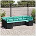 Set Divano da Giardino con archiviazione 7 pcs Nero Poly Rattan - Foto miniatura 2
