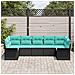 Set Divano da Giardino con archiviazione 7 pcs Nero Poly Rattan - Foto miniatura 3
