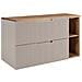 Mobile da bagno, Beige e bianco, 80 cm, 2 cassetti con chiusura ammortizzata, Frontali scanalati - Foto miniatura 1