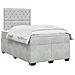 Letto box spring con materasso Grigio Chiaro 120 x 190 cm - Foto miniatura 3