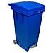 Bidone quadro per raccolta differenziata con ruote e pedale blu - Foto miniatura 3