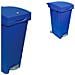 Bidone quadro per raccolta differenziata con ruote e pedale blu - Foto miniatura 2