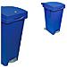 Bidone quadro per raccolta differenziata con ruote e pedale blu - Foto miniatura 1