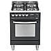 Cucina a Gas PNM66MFT / C 4 Fuochi a Gas Forno Elettrico Multifunzione Classe A Dimensioni 60x60 cm Colore Nero Serie Cucine Moderne - Foto miniatura 1
