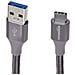 Doppia Nylon Intrecciato Usb Type-c A Type-a 3.1 Gen 1 Cavo 18 M Grigio Scuro - Foto miniatura 2