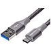 Doppia Nylon Intrecciato Usb Type-c A Type-a 3.1 Gen 1 Cavo 18 M Grigio Scuro - Foto miniatura 1