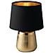 Lampada Da Tavolo In Ceramica Con Paralume In Tessuto, Oro Nero, E14 - Foto miniatura 1