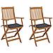 Sedie da Giardino Pieghevoli 2 pz con Cuscini Massello Acacia - Foto miniatura 1