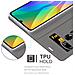 Custodia Compatibile Con Huawei Y6p In Grigio Nero - Coperchio Protettiva Con Chiusura Magnetica, Funzione Stand E Tasca Per Le Carte - Foto miniatura 4