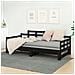 Dormeuse Estraibile Nera In Legno Massello Di Pino 2x (90x200) cm - Foto miniatura 1