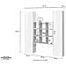 Credenza Fausto, Set Da Soggiorno A 2 Ante E Ripiani, Buffet Da Soggiorno, Madia Da Cucina, 100% Made In Italy, Cm 170x30h180, Bianco Lucido E Acero - Foto miniatura 2