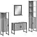 Set Mobili Da Bagno 4 Pz Grigio Sonoma In Legno Multistrato - Foto miniatura 1