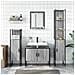 Set Mobili Da Bagno 4 Pz Grigio Sonoma In Legno Multistrato - Foto miniatura 2