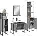 Set Mobili Da Bagno 4 Pz Grigio Sonoma In Legno Multistrato - Foto miniatura 3