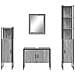 Set Mobili Da Bagno 4 Pz Grigio Sonoma In Legno Multistrato - Foto miniatura 5