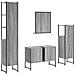 Set Mobili Da Bagno 4 Pz Grigio Sonoma In Legno Multistrato - Foto miniatura 7