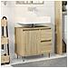 Armadietto Da Bagno Rovere Sonoma 65x33x60 Cm Legno Multistrato - Foto miniatura 3