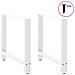Gambe Per Tavolino Bianco 2 Pz 70x(72-73) Cm Acciaio - Foto miniatura 1