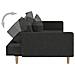 Divano Letto a 2 Posti con 2 Cuscini Nero in Tessuto - Foto miniatura 7