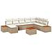 Set di divani da giardino 9 pezzi con cuscini Beige Polirattan Acacia - Foto miniatura 1