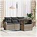 Set Divani da Giardino  5 Pezzi con Cuscini Grigio Polyrattan, Divano Giardino  per 2 Persone con Stoccaggio e Cuscini Grigio Polyrattan - Foto miniatura 2