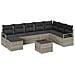 Set divano da giardino  8 pezzi con cuscini grigio rattan polipropilene, Divano da giardino  2 posti con cuscini grigio rattan polipropilene - Foto miniatura 1