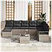 Set divano da giardino  8 pezzi con cuscini grigio rattan polipropilene, Divano da giardino  2 posti con cuscini grigio rattan polipropilene - Foto miniatura 3