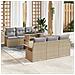 Set Divano da Giardino 7 Pezzi con Cuscini Beige Polirattan , Divano Giardino 2 Posti con Storage & Cuscini Beige Polirattan - Foto miniatura 2