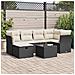 Set Divani da Giardino con Cuscini 7pz Nero Polyrattan - Foto miniatura 2