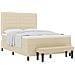 Letto a Molle con Materasso & Panchina Crema 140x190 cm Tessuto - Foto miniatura 1