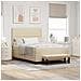 Letto a Molle con Materasso & Panchina Crema 140x190 cm Tessuto - Foto miniatura 2