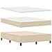 Letto a Molle con Materasso & Panchina Crema 140x190 cm Tessuto - Foto miniatura 3