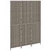 Divisore per Stanze 3 Pannelli Pieghevoli Grigio 147x180 cm Poly Rattan - Foto miniatura 4