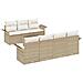 Set Divano da Giardino 8 pcs Beige e Crema 55 x 55 x 37 cm - Foto miniatura 1