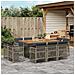Set da Pranzo da Giardino 11pz con Cuscini in Polyrattan Grigio - Foto miniatura 2