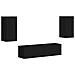 Set mobile TV 4 pcs Nero Legno multistrato - Foto miniatura 1